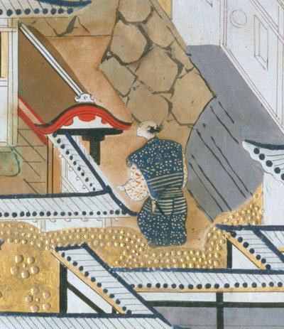 Osakazu Byobu - Paravent japonais à huit panneaux (peinture) - Japanese School