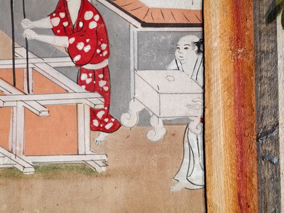 Osakazu Byobu - Paravent japonais à huit panneaux (peinture) - Japanese School