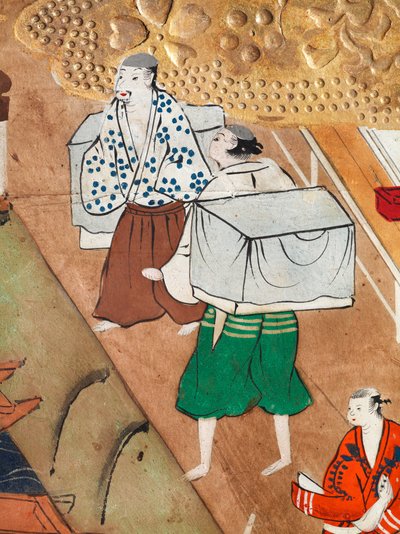Osakazu Byobu - Paravent japonais à huit panneaux (peinture) - Japanese School