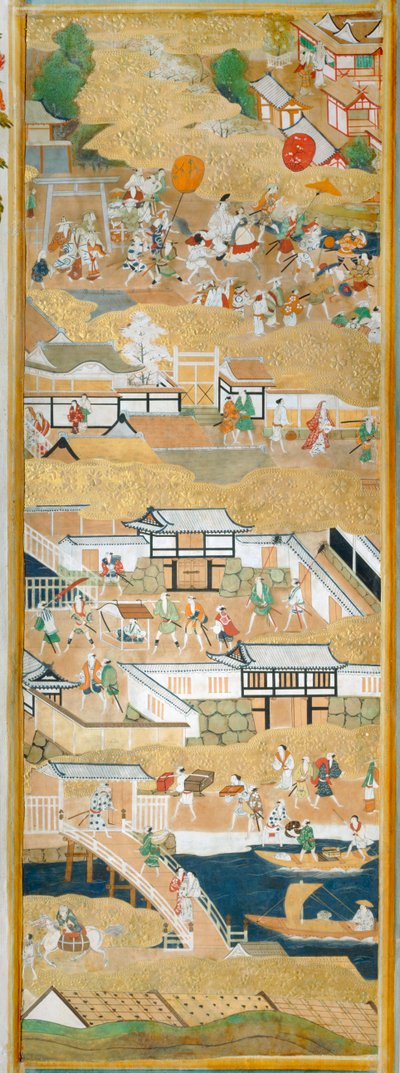 Osakazu Byobu - Paravent japonais à huit panneaux (peinture) - Japanese School