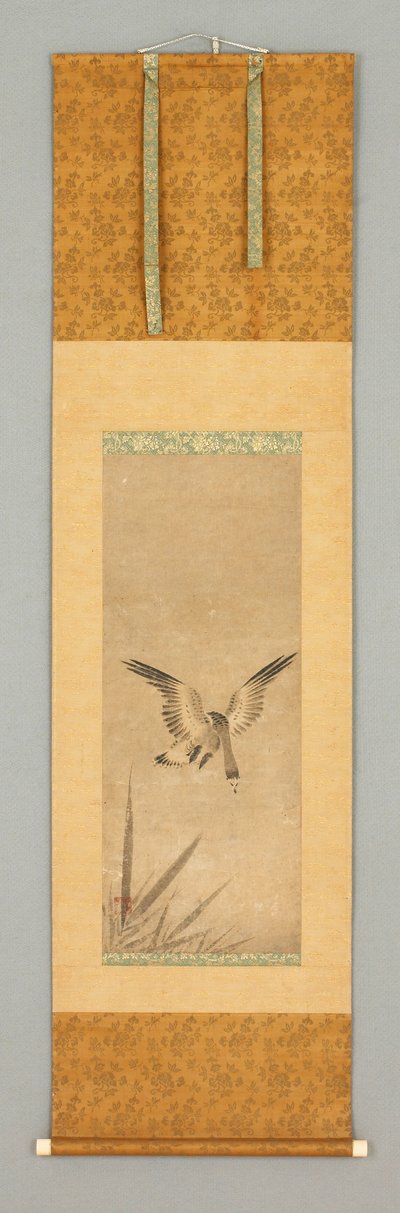 Roseau et oie sauvage, fin XVe - début XVIe siècle (encre sur papier, ivoire) - Japanese School