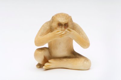 Ne Pas Parler du Mal, un des Trois Singes Sages - Japanese School