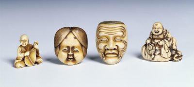 Deux masques et deux musiciens - Japanese School