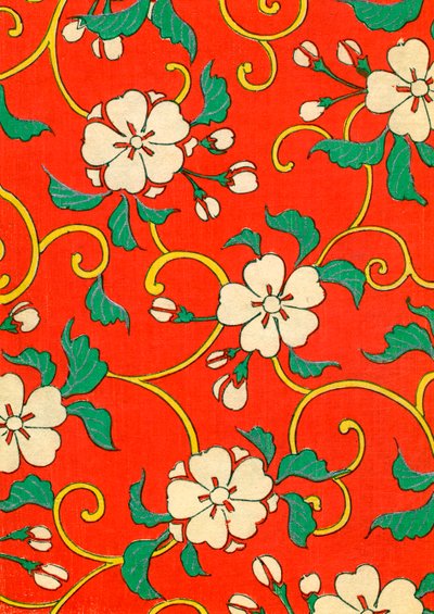 Estampe sur bois de fleurs de pommier - Japanese School