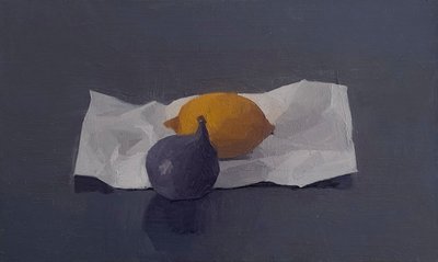 Figue et citron, 2016 (huile sur bois de tilleul) - Jason Line