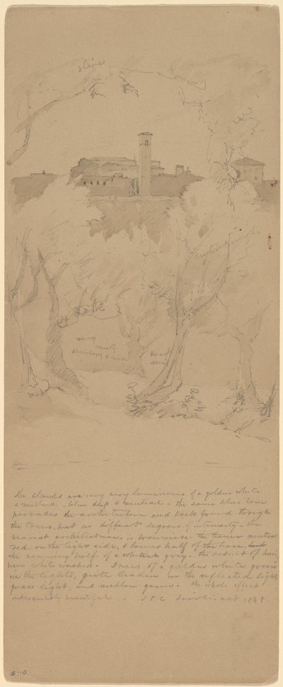 Vue à travers les arbres à Tivoli (recto) - Jasper Francis Cropsey