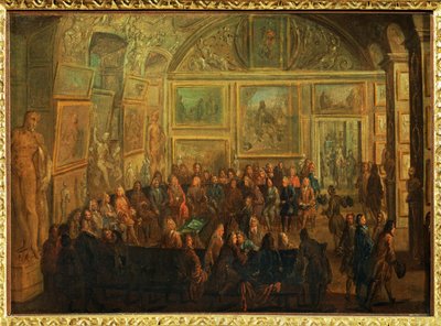 Vue du Salon de Diane au Louvre;une seance de l