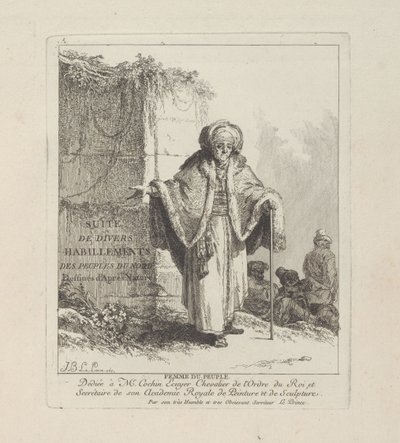 Femme du peuple, planche une de Divers Habillements des Peuples du Nord - Jean-Baptiste Le Prince