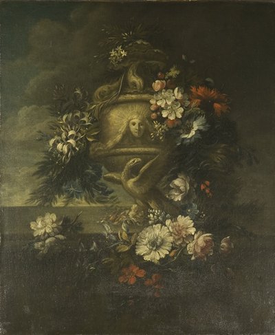Fleurs dans un vase sculpté - Jean Baptiste Monnoyer