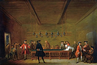 Un billard public à Paris - Game of Billard ... (oil on canvas) - Jean-Baptiste Simeon Chardin