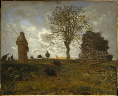 Paysage d'automne avec une troupe de dindons - Jean-Francois Millet