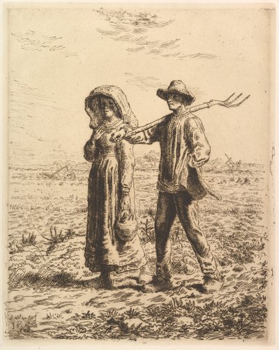 Paysans allant au travail - Jean-Francois Millet