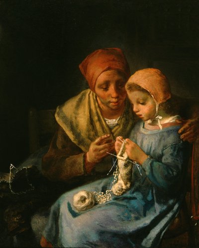 La leçon de tricot - Jean-Francois Millet