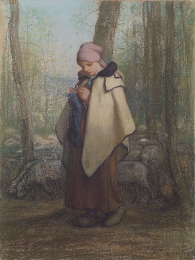 La Bergère tricotant - Jean-Francois Millet