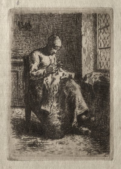 Femme cousant - Jean-Francois Millet