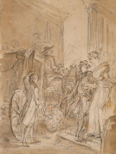 Le départ en carrosse - Jean-Honore Fragonard