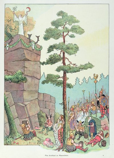 Festival druidique à Maennelstein, Alsace, illustration de 