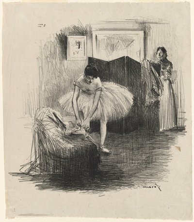 Danseuse rattachant son chausson - Jean-Louis Forain
