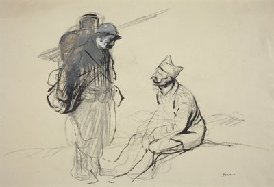 Poilu et Tommy en pleine conversation - Jean-Louis Forain