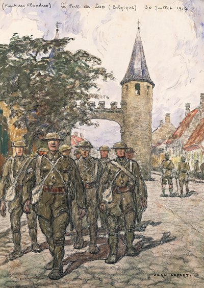Front des Flandres, porte de Loo (Belgique), 30 juillet 1917 (aquarelle sur papier) - Jean-Louis Lefort