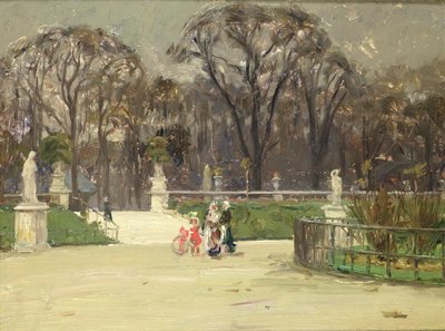 Dans le jardin du Luxembourg (huile sur toile) - Jean Louis Lefort