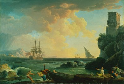 Scène portuaire méditerranéenne avec pêcheurs - Jean (1734-1784) Henry