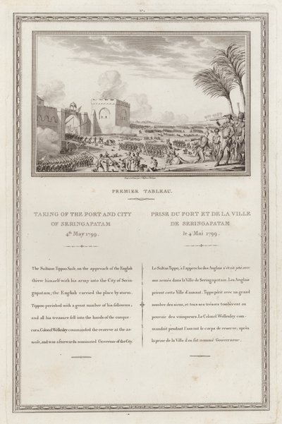 Capture du fort et de la ville de Seringapatnam par les Britanniques, Quatrième guerre anglo-mysore, Inde - Jean (after) Duplessi Bertaux