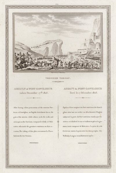 Capture du fort de Gawilghur par les Britanniques sous le commandement d