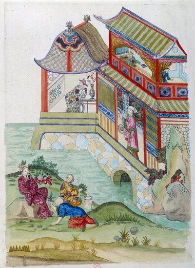Maison sur la rivière. Dessin provenant d