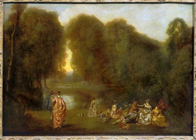 Assemblee dans un parc … - Jean Antoine Watteau