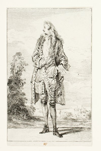 Gentleman, main dans le gilet - Jean Antoine Watteau