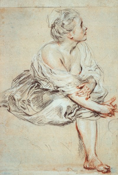 Femme assise et tournée vers la droite, c1716 - Jean Antoine Watteau
