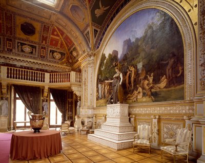 Salle de bal du Château de Dampierre, avec des fresques d