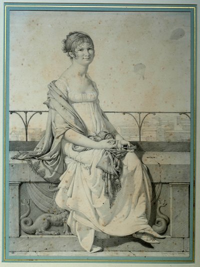 Portrait de Mademoiselle Barbara Bansi assise dans un paysage italien - Jean Auguste Dominique Ingres