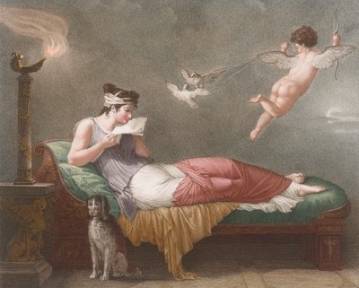 Cupidon livre une lettre d