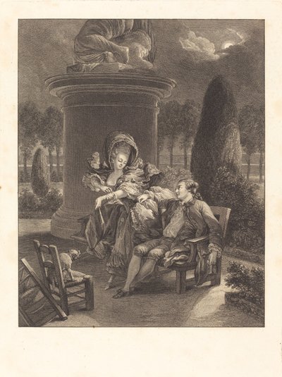 La soirée des Tuileries - Jean Baptiste Blaise Simonet after Pierre Antoine Baudouin