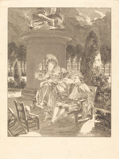 La soirée des Tuileries - Jean Baptiste Blaise Simonet after Pierre Antoine Baudouin