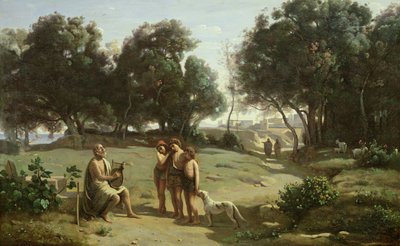 Homère et les bergers dans un paysage - Jean Baptiste Camille Corot