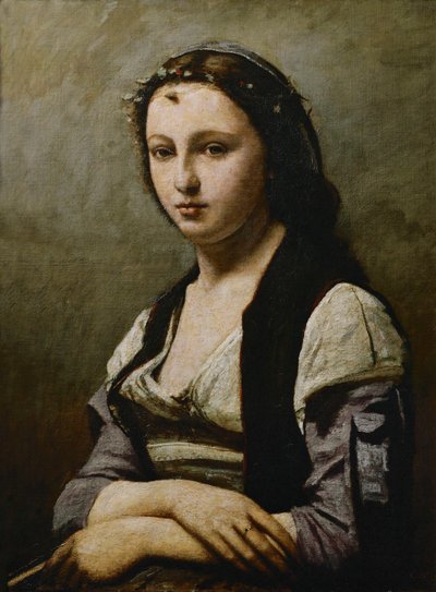 Dame avec une perle ... - Jean-Baptiste-Camille Corot
