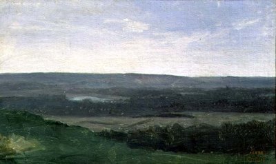 Paysage avec montagnes lointaines, c.1840-45 - Jean Baptiste Camille Corot
