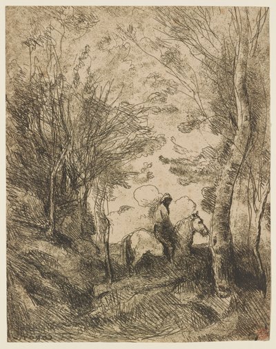 Le grand cavalier sous bois - Jean Baptiste Camille Corot