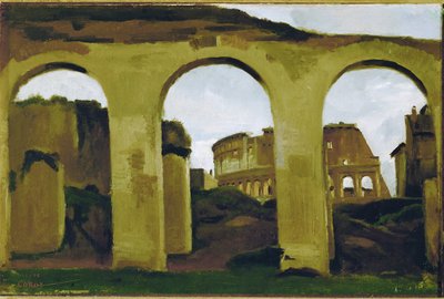 Le Colisée, vu à travers les arcades de la Basilique Saint Constantin, Rome ... - Jean-Baptiste-Camille Corot