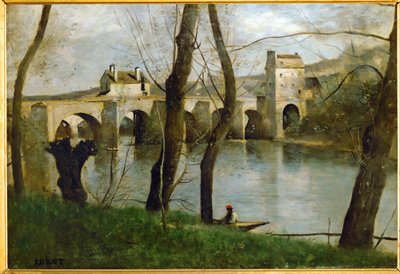 Le pont de Mantes, France ... - Jean-Baptiste-Camille Corot