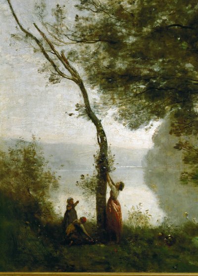 Arbre et femme. Souvenir de Mortefontaine, France ... - Jean-Baptiste-Camille Corot