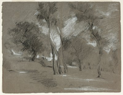 Paysage avec arbres - Jean Baptiste Carpeaux