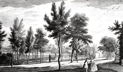 Vue des Champs Élysées depuis la source d