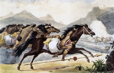Indiens Guaycuru à cheval, de Voyage pittoresque et historique au Brésil, Brésil - Jean Baptiste Debret