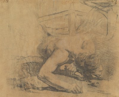Homme allongé sur le sol et coin d