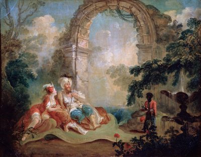 Pacha turc et odalisque, fin 18e ou début 19e siècle - Jean Baptiste Hilair