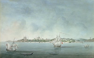Vue du Sultan Ahmet et de Sainte-Sophie depuis Üsküdar, à Constantinople - Jean Baptiste Hilair